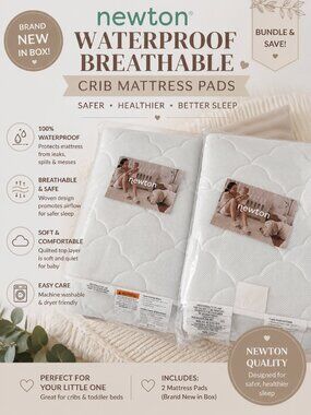 Newton Waterproof Breathable Crib Mattress Pad Protector NEW